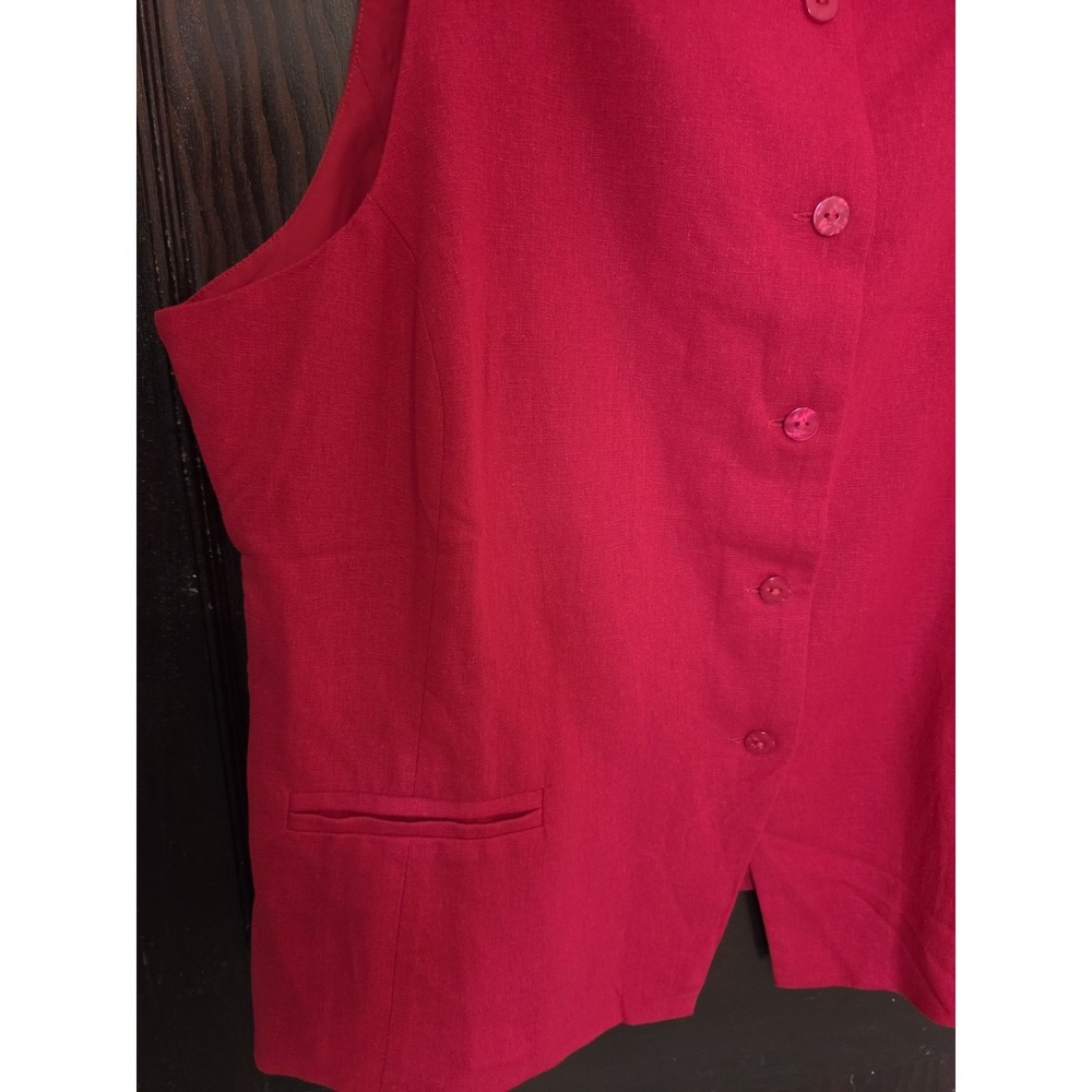Express Linen Blend Tank Top Vest Lined Red 2X Classic Chic Colorful NWT Boho - Picture 5 of 10